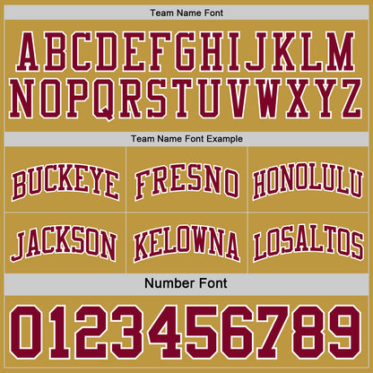 Custom Reversible Maroon White-Old Gold Double Side Sublimation Basketball Suit Jersey