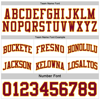 Custom Reversible Maroon White-Gold Double Side Sublimation Basketball Suit Jersey