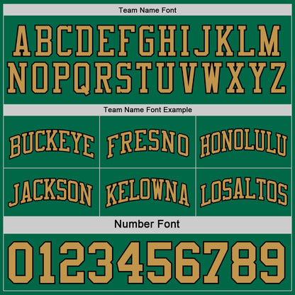 Custom Reversible Kelly Green Old Gold-Black Double Side Sublimation Basketball Suit Jersey