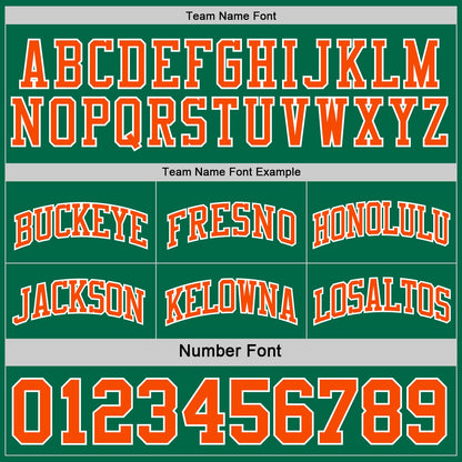 Custom Reversible Kelly Green Orange-White Double Side Sublimation Basketball Suit Jersey