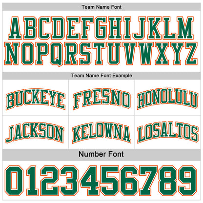 Custom Reversible Kelly Green White-Orange Double Side Sublimation Basketball Suit Jersey