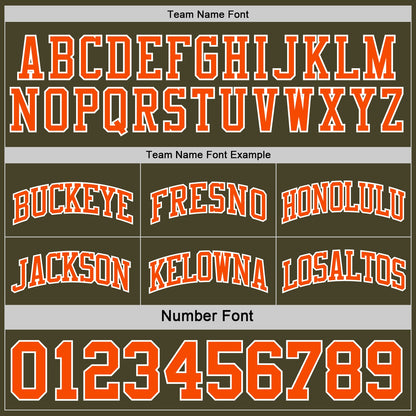 Custom Reversible Olive Orange-White Double Side Salute To Service Sublimation Basketball Suit Jersey