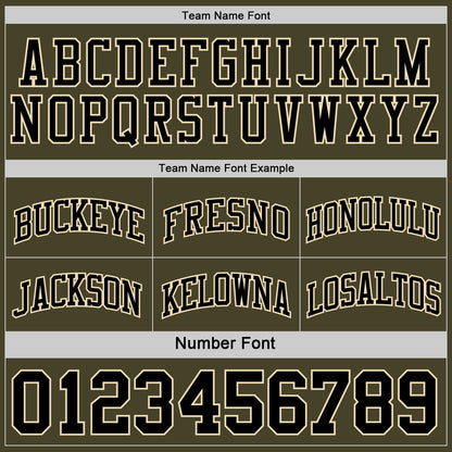 Custom Reversible Olive Black-Cream Double Side Salute To Service Sublimation Basketball Suit Jersey