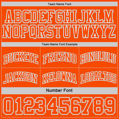 Custom Reversible Orange White-Gray Double Side Sublimation Basketball Suit Jersey