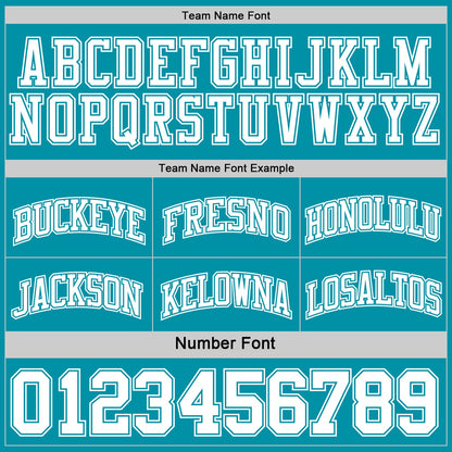 Custom Reversible Teal White Double Side Sublimation Basketball Suit Jersey