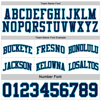 Custom Reversible Teal White-Navy Double Side Sublimation Basketball Suit Jersey