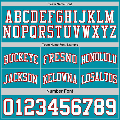 Custom Reversible Teal White-Red Double Side Sublimation Basketball Suit Jersey