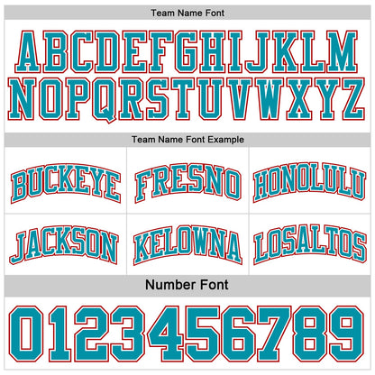Custom Reversible Teal White-Red Double Side Sublimation Basketball Suit Jersey