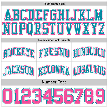 Custom Reversible Teal White-Pink Double Side Sublimation Basketball Suit Jersey