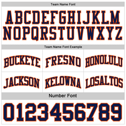 Custom Reversible Navy Orange-White Double Side Sublimation Basketball Suit Jersey