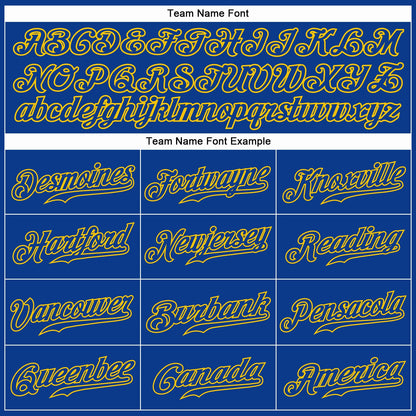 Custom Royal Royal-Gold Authentic Baseball Jersey