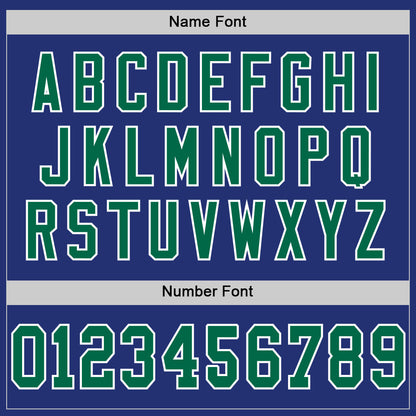 Custom Royal Kelly Green-White Mesh Authentic Throwback Football Jersey