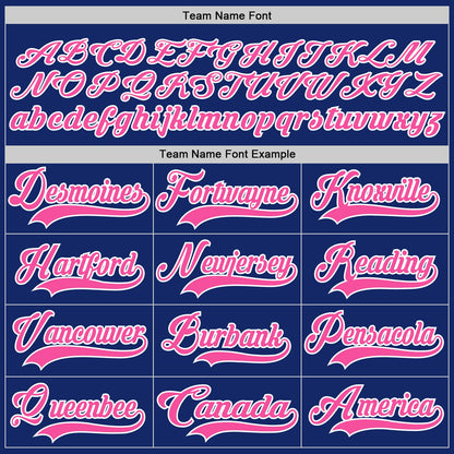 Custom Royal Pink-White Hockey Lace Neck Jersey
