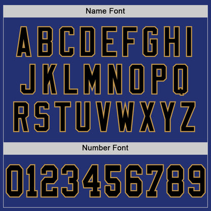 Custom Royal Black-Old Gold Mesh Authentic Throwback Football Jersey
