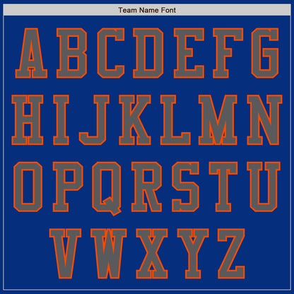 Custom Royal Steel Gray-Orange Authentic Baseball Jersey