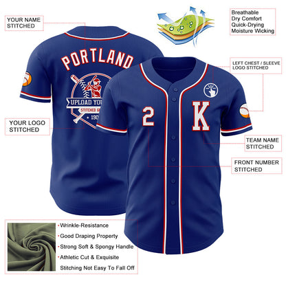 Custom Royal White-Red Authentic Baseball Jersey