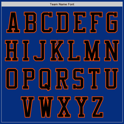 Custom Royal Black-Orange Authentic Baseball Jersey