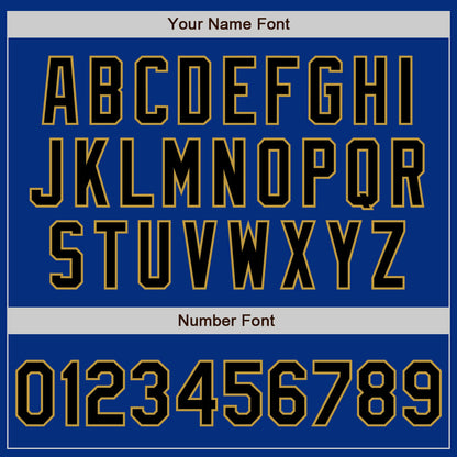 Custom Royal Black-Old Gold Authentic Baseball Jersey