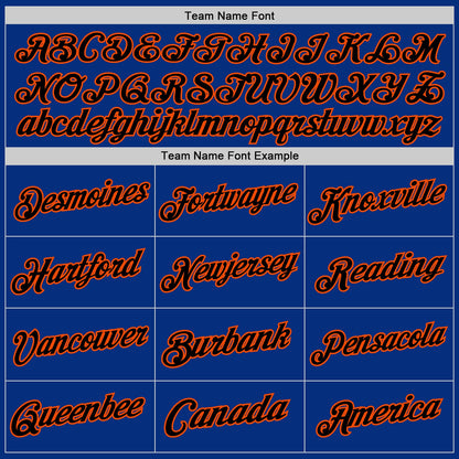 Custom Royal Black-Orange Authentic Throwback Basketball Jersey