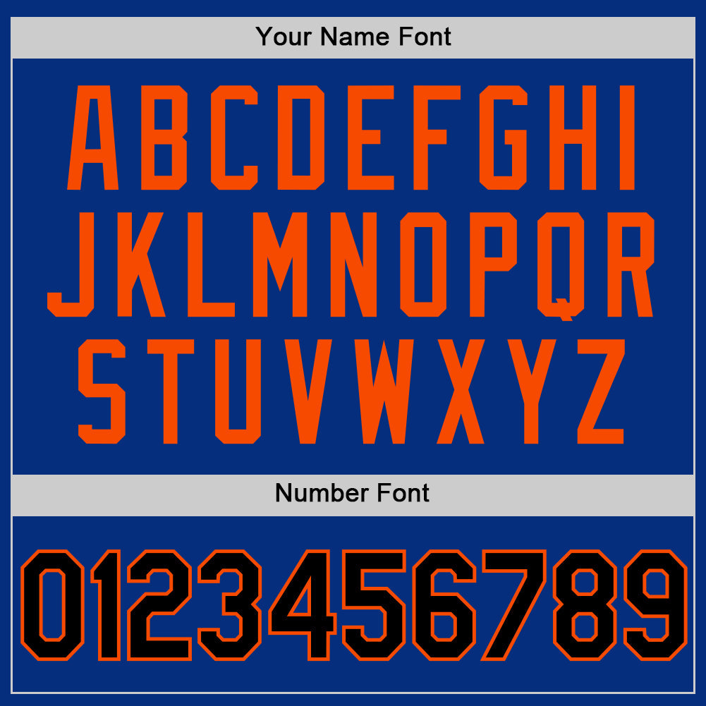 Custom Royal Black-Orange Authentic Throwback Basketball Jersey