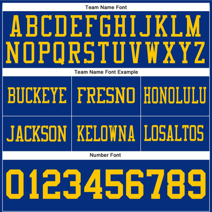 Custom Royal Yellow Mesh Authentic Football Jersey