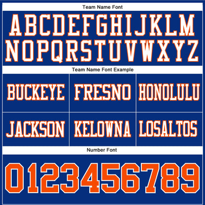 Custom Royal Orange-White Mesh Authentic Football Jersey