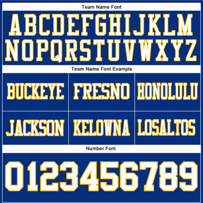 Custom Royal White-Gold Mesh Authentic Football Jersey