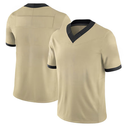 Custom Men's Saints Gold/Black Exact Replica Football Jersey