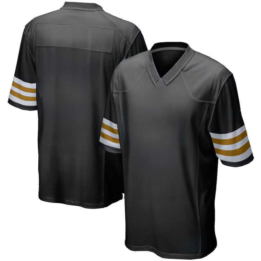 Custom Men's Saints White/Black Exact Replica Football Jersey