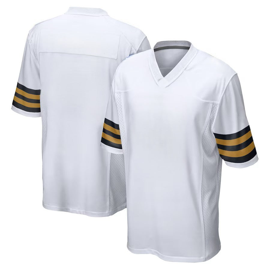 Custom Men's Saints White/Black Exact Replica Football Jersey