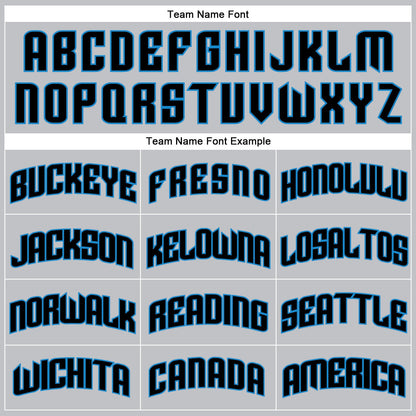 Custom Gray Black Pinstripe Black-Blue Authentic Basketball Jersey