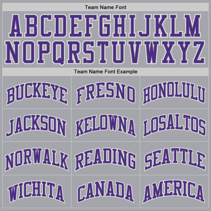 Custom Gray Purple-White Authentic Throwback Basketball Jersey