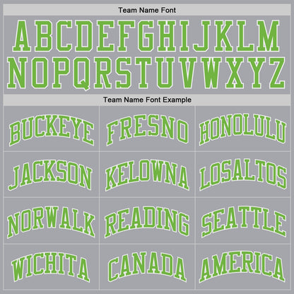 Custom Gray Neon Green-White Authentic Throwback Basketball Jersey