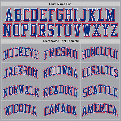 Custom Gray Royal-Red Authentic Throwback Basketball Jersey