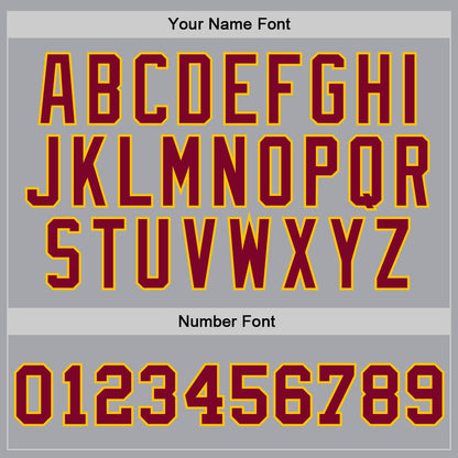 Custom Gray Maroon-Gold Authentic Throwback Basketball Jersey