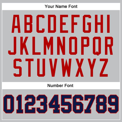 Custom Gray Navy-Red Authentic Throwback Basketball Jersey
