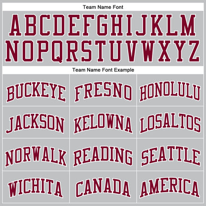 Custom Gray Maroon-White Authentic Throwback Basketball Jersey