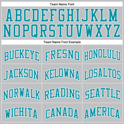 Custom Gray Teal-White Authentic Throwback Basketball Jersey