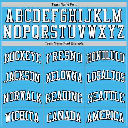 Custom Sky Blue White-Black Authentic Basketball Jersey