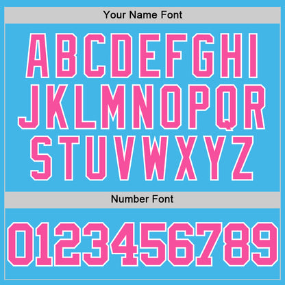 Custom Sky Blue Pink-White Authentic Basketball Jersey