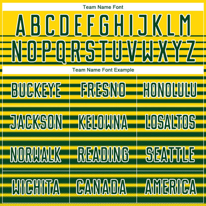 Custom Gold Green-White Sublimation Soccer Uniform Jersey