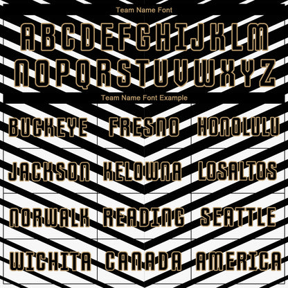 Custom White Black-Old Gold Sublimation Soccer Uniform Jersey