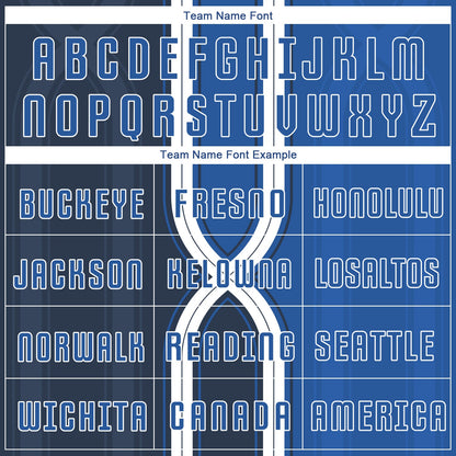 Custom Navy Royal-White Sublimation Soccer Uniform Jersey