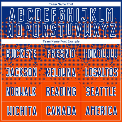 Custom Orange Royal-White Sublimation Soccer Uniform Jersey