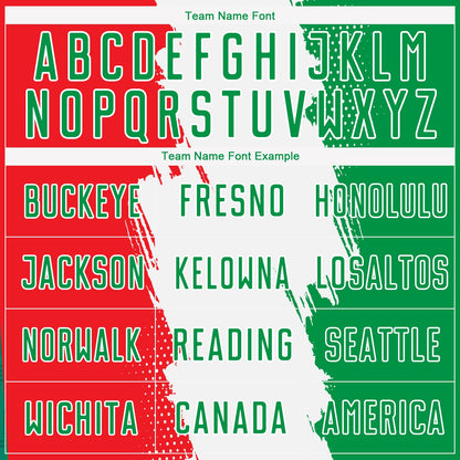 Custom Grass Green Red-White Sublimation Mexico Soccer Uniform Jersey