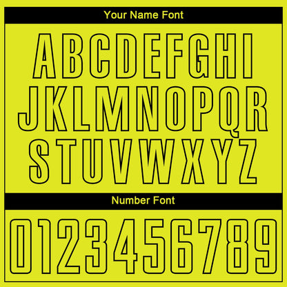 Custom Neon Yellow Black-White Sublimation Soccer Uniform Jersey