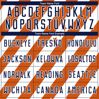 Custom Bay Orange Navy-White Vintage American Flag Sublimation Soccer Uniform Jersey