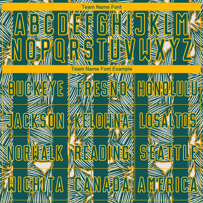 Custom Midnight Green Gold Flowers Sublimation Soccer Uniform Jersey