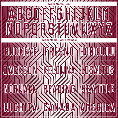 Custom Maroon White Lines Sublimation Soccer Uniform Jersey