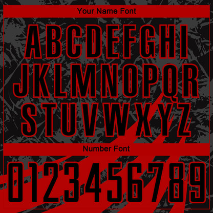 Custom Black Red Wind Shapes Sublimation Soccer Uniform Jersey